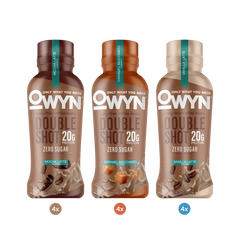 Mocha Latte, Vanilla Latte, Caramel Macchiato Doubleshot Protein Coffee Shake Variety Pack